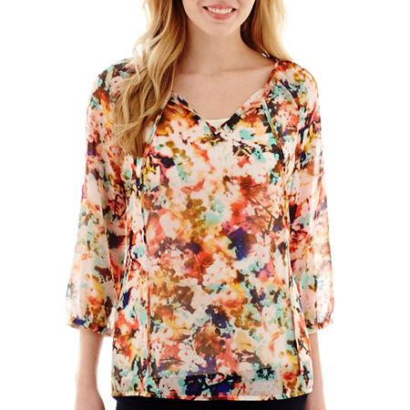 A.n.a 3/4-sleeve Peasant Blouse