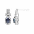1/4 Ct. T.w. Genuine Blue Sapphire 16mm Oval Stud Earrings