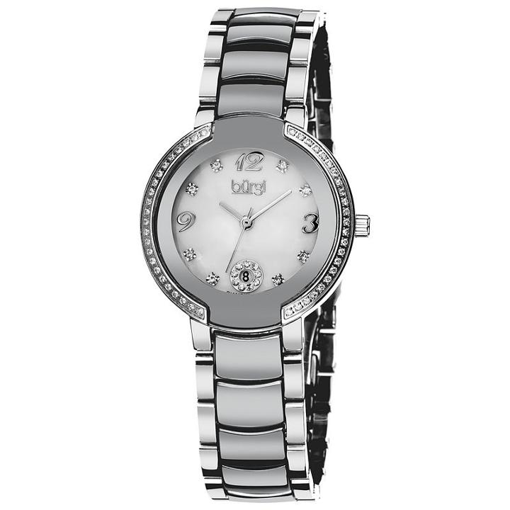 Burgi Womens Silver Tone Strap Watch-b-072sl