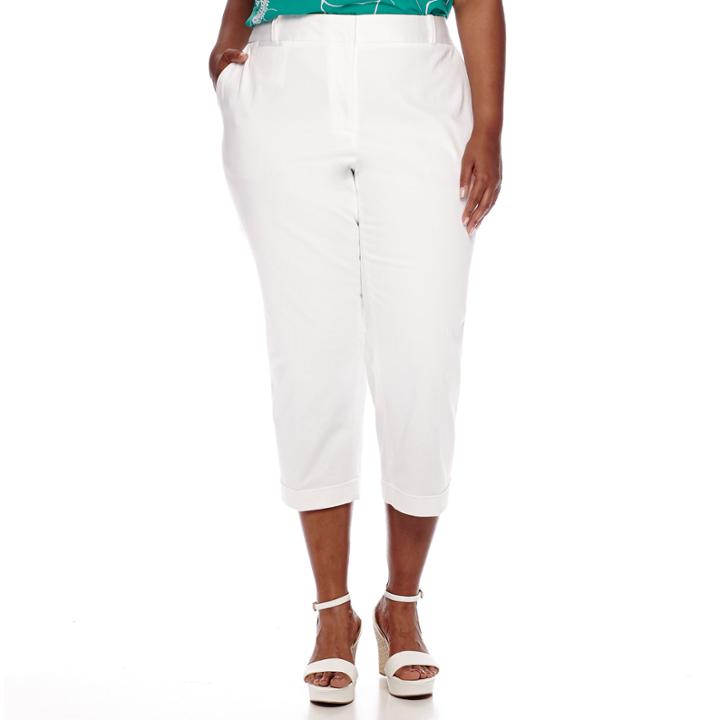 Liz Claiborne Cuff Cropped Pants - Plus