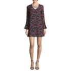 Snow White Long Sleeve Floral A-line Dress-juniors