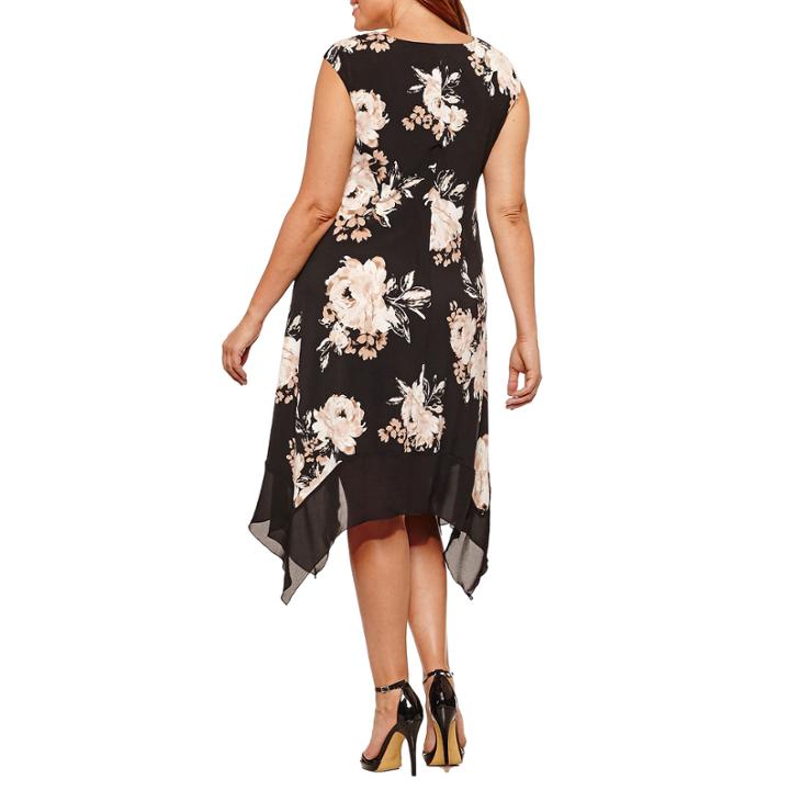 Luxology Short Sleeve Floral Sheath Dress-plus