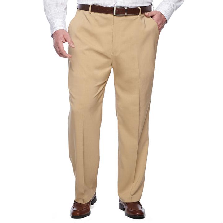 Van Heusen Traveler Stretch Dress Pant Flat Front Pants-big And Tall