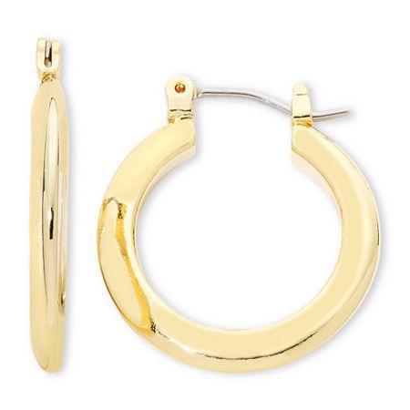 Liz Claiborne Gold-tone Tube Hoop Earrings