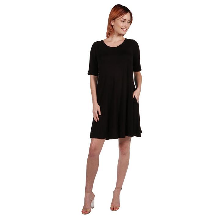 24/7 Comfort Apparel Ashton Shift Style Mini Dress- Plus