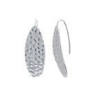 Silver-plated Hammered Marquise-shaped Earrings