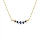 Womens 1/10 Ct. T.w. Genuine Blue Sapphire 10k Gold Pendant Necklace