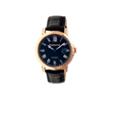 Heritor Automatic Laudrup Mens Leather Magnified Date-rose Gold/black Watches