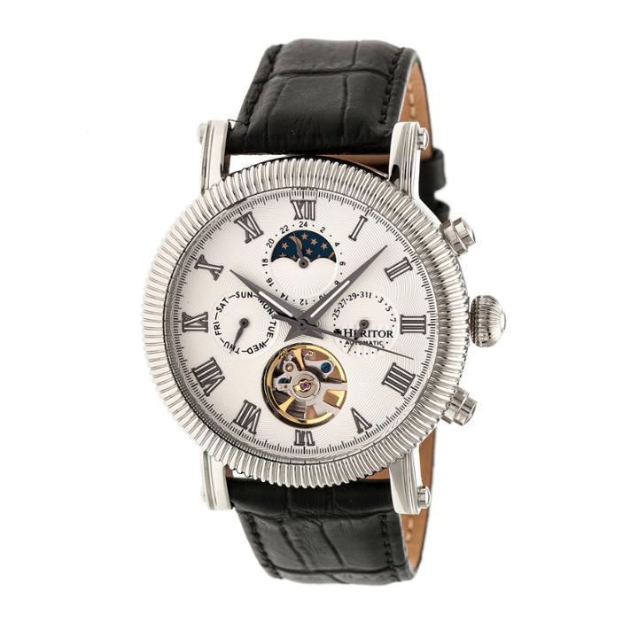 Heritor Winston Mens Black Strap Watch-herhr5201
