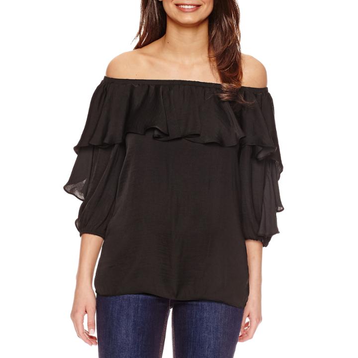 Bisou Bisou Ruffle Off The Shoulder Top