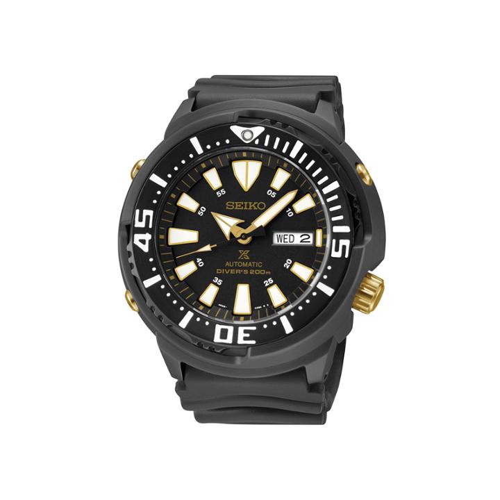 Seiko Mens Black Strap Watch-srp641