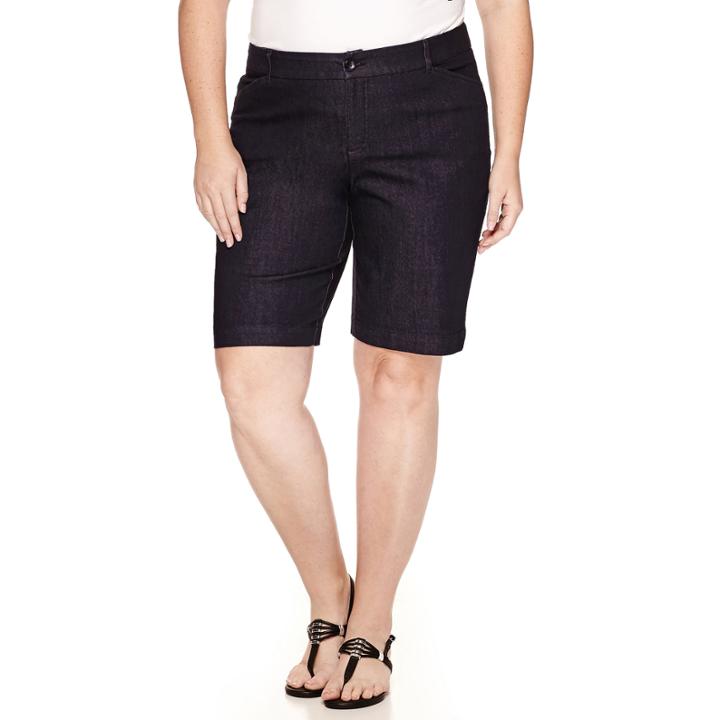 St. John's Bay 11 1/2 Twill Bermuda Shorts-plus