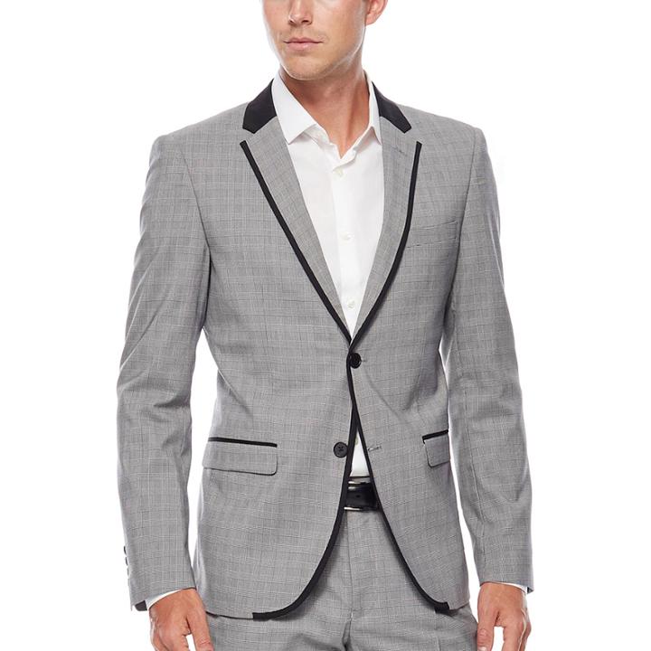 Wd. Ny Gray Plaid Suit Jacket - Slim Fit