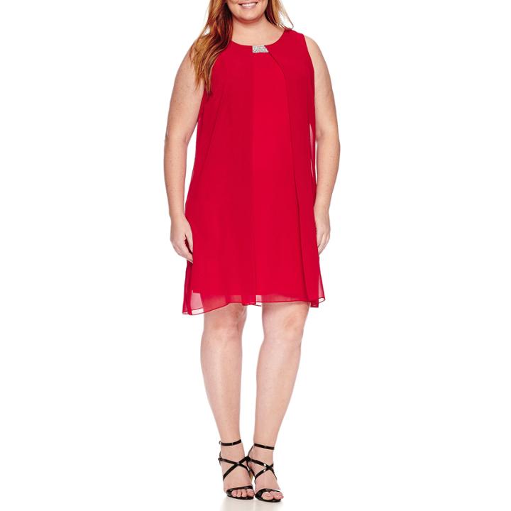 Msk Sleeveless Embellished Sheath Dress-plus