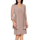 R & M Richards Long-sleeve Sheer-panel Jacket Dress