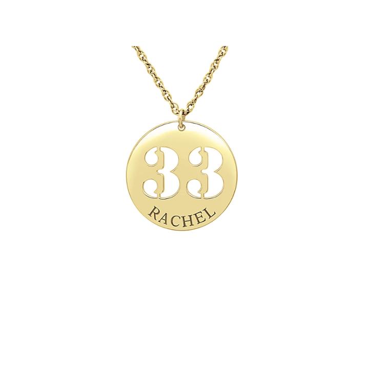 Womens Personalized 24k Gold Over Silver Pendant Necklace