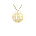 Womens Personalized 24k Gold Over Silver Pendant Necklace