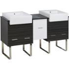 59.5-in. W Floor Mount White-dawn Grey Vanity Setfor 3h4-in. Drilling Black Galaxy Top