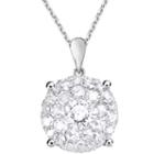 Womens 3/4 Ct. T.w. Genuine White Diamond Pendant Necklace