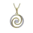 1/5 Ct. T.w. Diamond 14k Yellow Gold Swirl Pendant Necklace