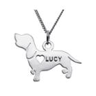 Personalized Dachshund Sterling Silver Pendant Necklace