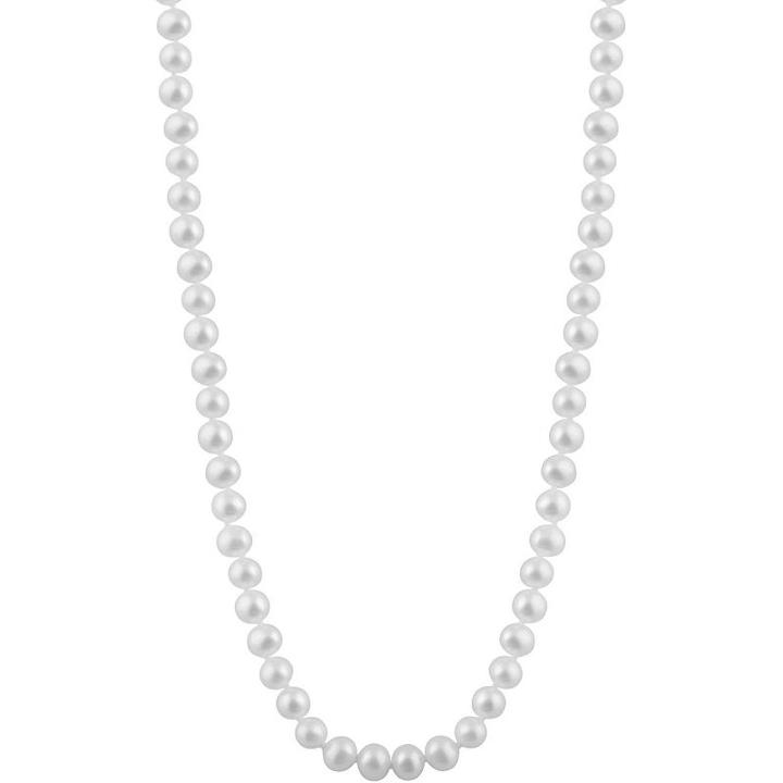 Womens 5mm White Cultured Freshwater Pearls Strand Necklace