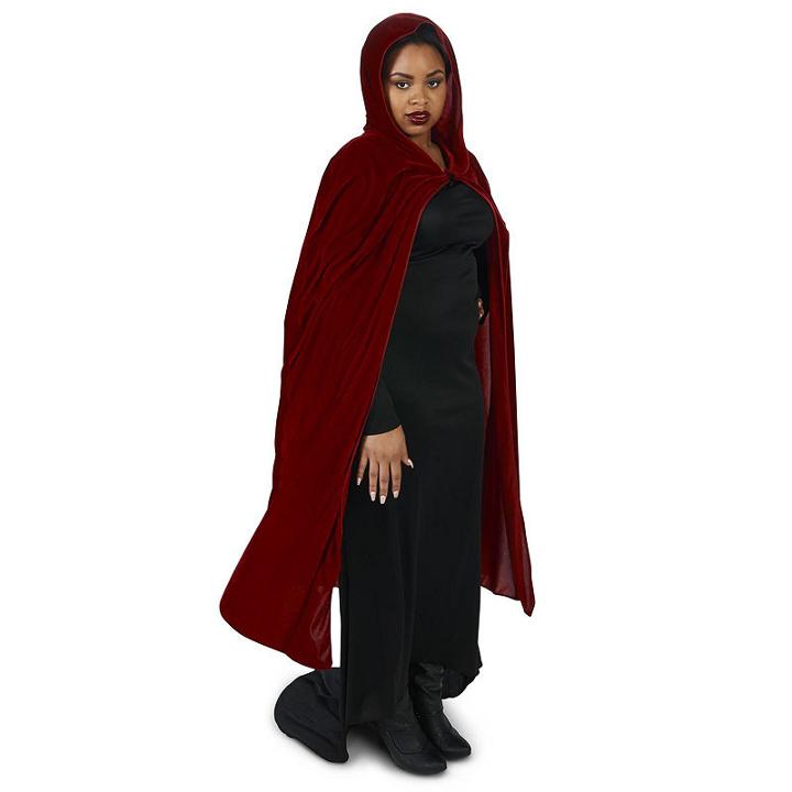 Wine Velvet Adult Plus Cape - One Size Fits Most