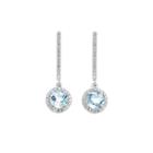 Diamond Accent Blue Topaz Sterling Silver Drop Earrings