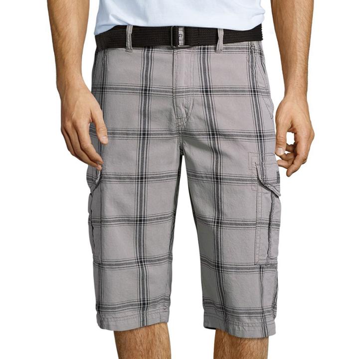 Unionbay Plaid Messenger Cargo Shorts