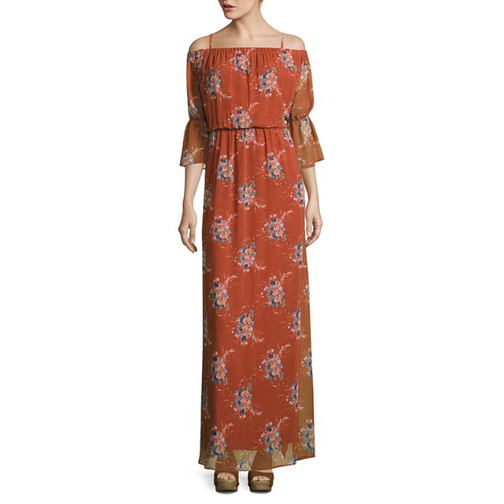 Love Reigns Spaghetti-strap Cold-shoulder Boho Maxi Dress - Juniors
