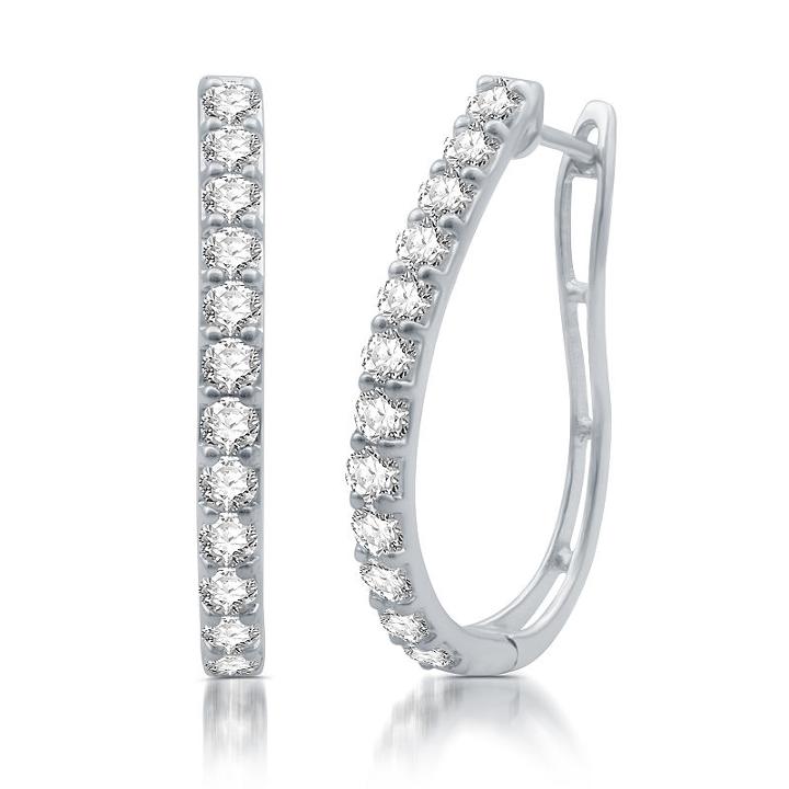 2 Ct. T.w. Genuine White Diamond 10k Gold 30.2mm Hoop Earrings