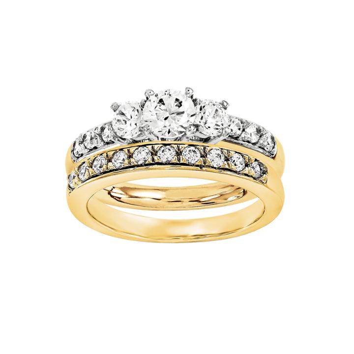 1/2 Ct. T.w Diamond 14k Two-tone Bridal Set