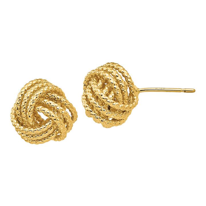 14k Gold 12mm Knot Stud Earrings