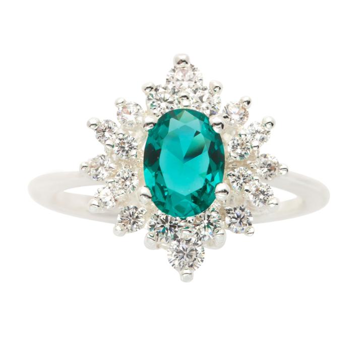 Sparkle Allure Womens Clear Silver Over Brass Cocktail Ring