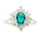 Sparkle Allure Womens Clear Silver Over Brass Cocktail Ring