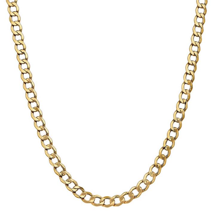 14k Gold Semisolid Curb 18 Inch Chain Necklace