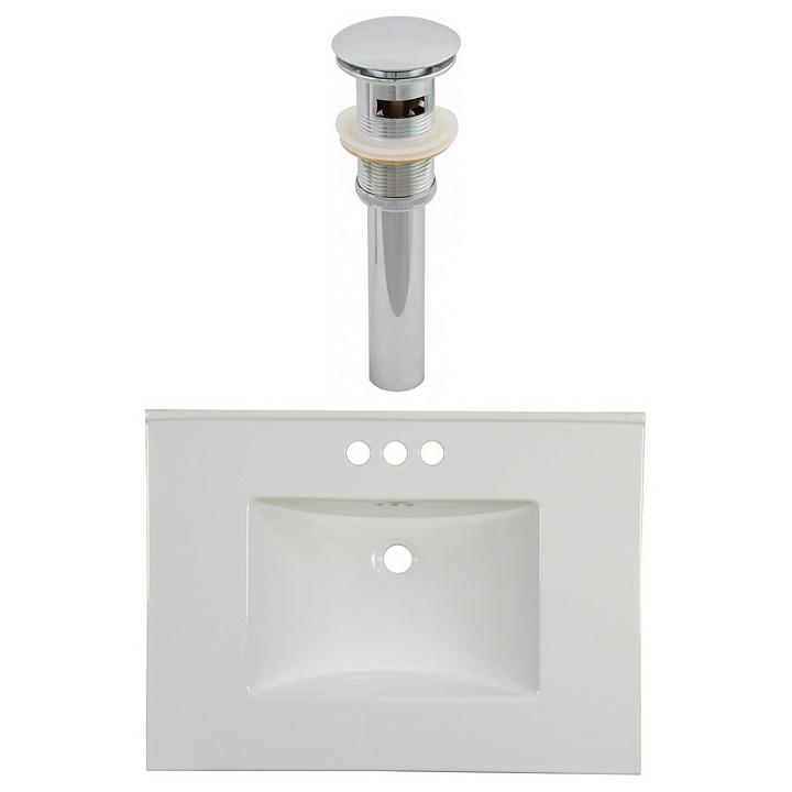30.75-in. W 3h4-in. Ceramic Top Set In White Color- Overflow Drain Incl.
