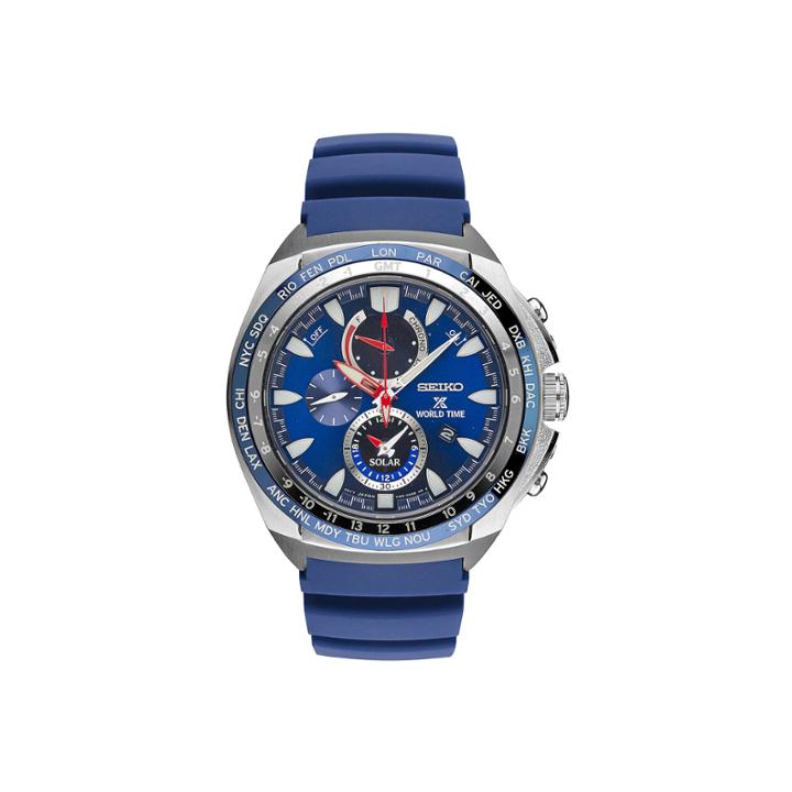 Seiko Mens Blue Strap Watch-ssc489