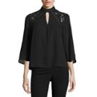 Worthington Long Sleeve Crew Neck Woven Blouse-talls