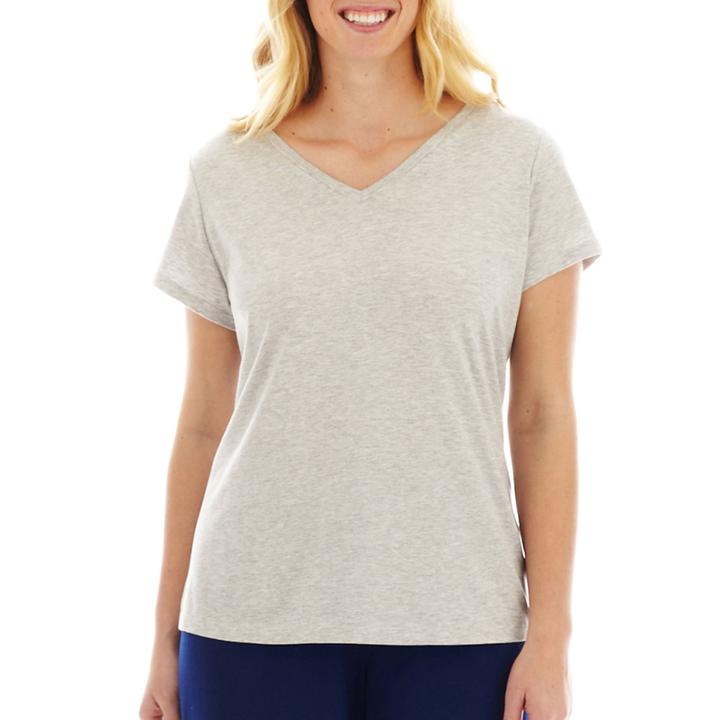 Liz Claiborne Short-sleeve V-neck Sleep Tee - Plus
