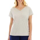 Liz Claiborne Short-sleeve V-neck Sleep Tee - Plus
