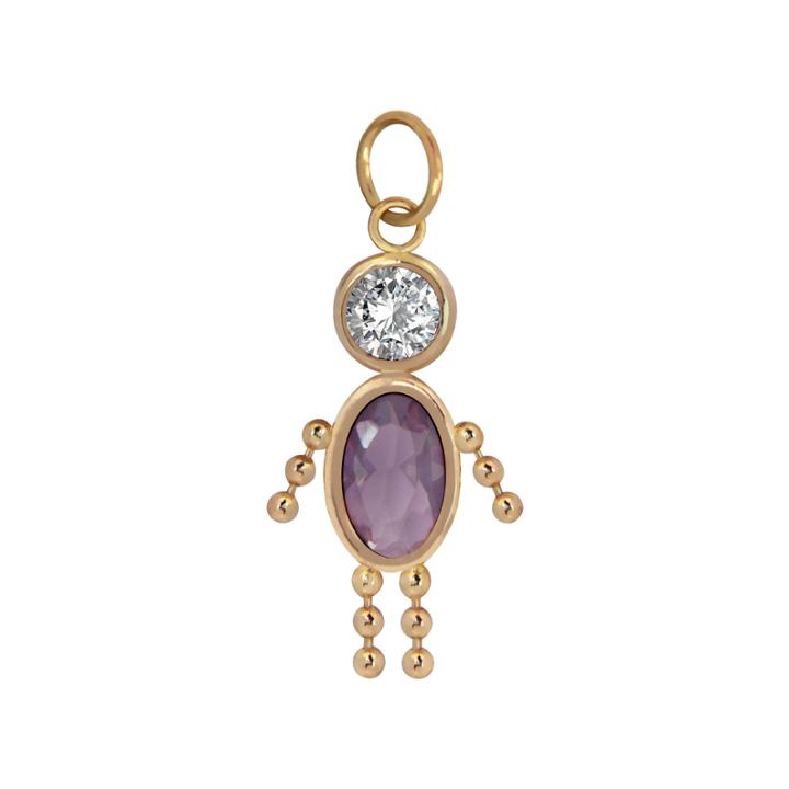 Purple Oval 10k Gold Pendant