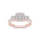 1 Ct. T.w. Diamond 10k Rose Gold 3-stone Ring