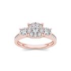 1 Ct. T.w. Diamond 10k Rose Gold 3-stone Ring