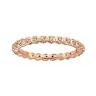 Personally Stackable 18k Rose Gold Over Silver Diamond-accent Ring
