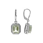 Journee Collection Lab-created Green Quartz White Topaz Sterling Silver Earrings
