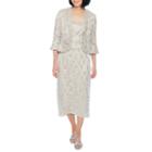 R & M Richards 3/4 Sleeve Lace Embellished Jacket Dress