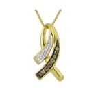 1/10 Ct. T.w. White And Champagne Diamond Double-row Pendant Necklace