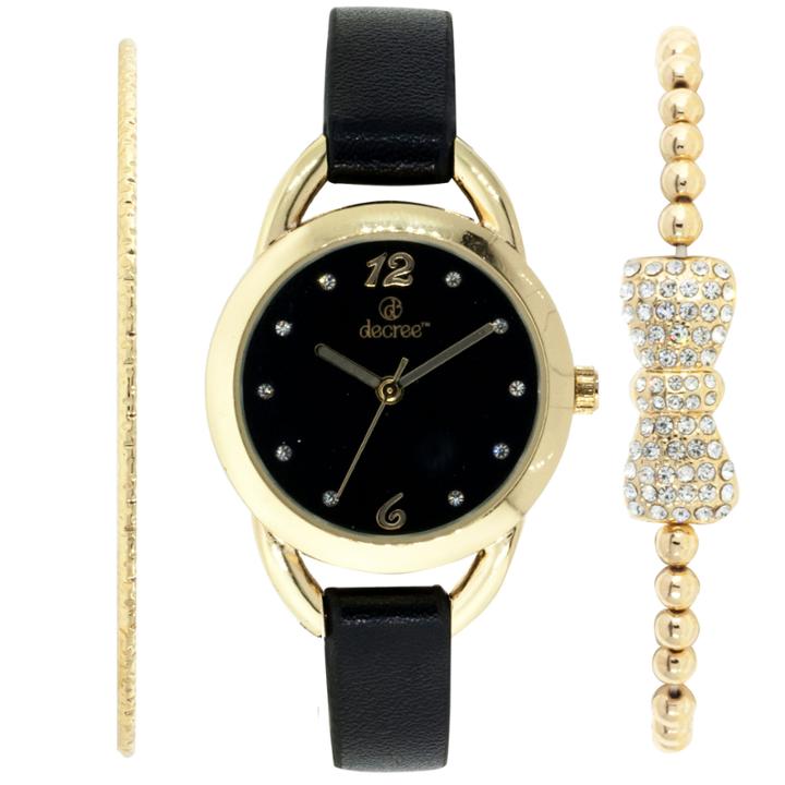 Decree Womens Gold Tone Watch Boxed Set-dcr270ls