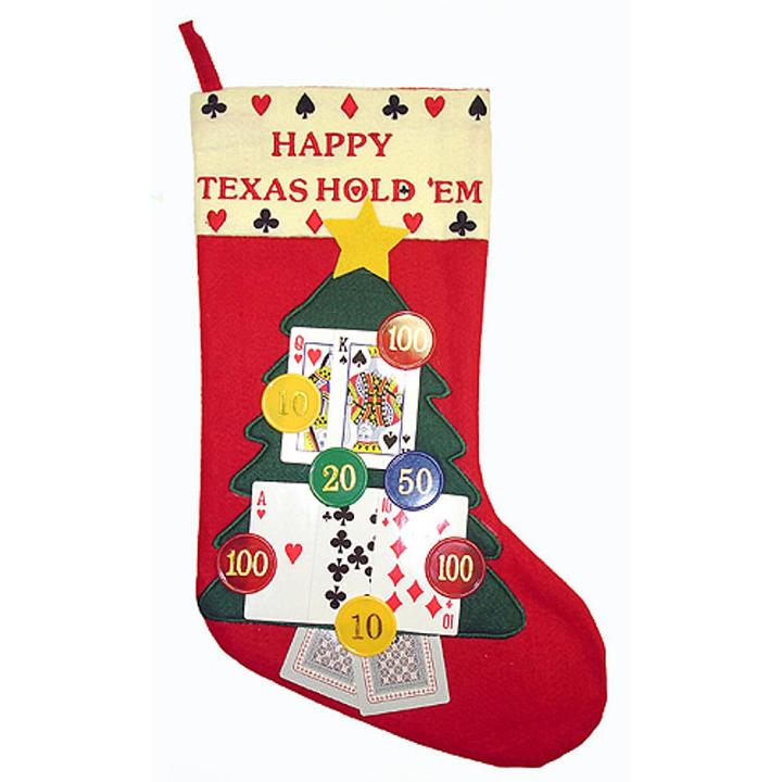 17 Happy Texas Hold 'em Casino Gambling Christmas Stocking